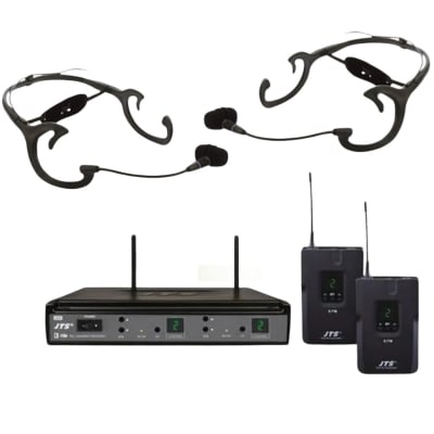 E-7DU/E7TB/CX-504 (Pack) Micrófono inalábrico doble cintillo cardiode negro JTS1