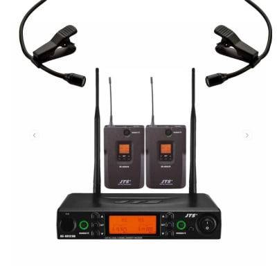 RU-8012DB/RU850LTB/CM-201C4 (Pack) Micrófono inalámbrico doble lavalier omni conector mini xlrs JTS1