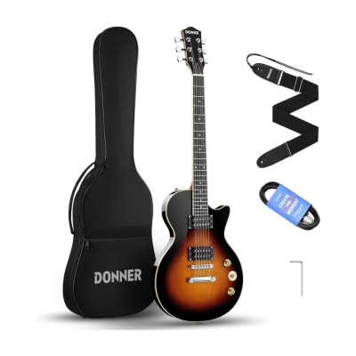 DLP-124S Guitarra eléctrica les paul hh sunburst con funda DONNER1