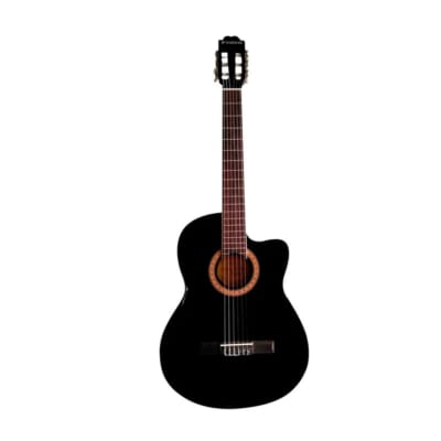 SCG-2SCE Guitarra electroacústica 4/4 (bk) con funda SUZUKI