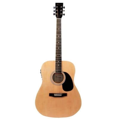 MSEA1 GUITARRA ELECTROACUSTICA MERCURY CUERDAS METAL, COLOR NATURAL