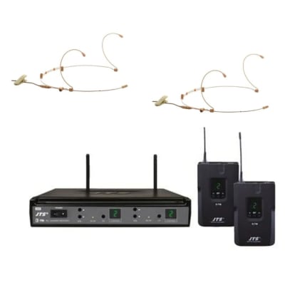E-7DU/E7TB/CM-825IF (Pack) Micrófono inalámbrico doble cintillo miniatura omni beige JTS1