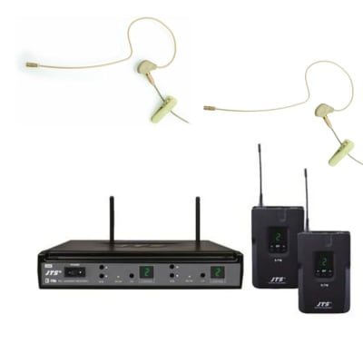 E-7DU/E7TB/CM-8015F (Pack) Micrófono inalámbrico doble cintillo miniatura omni beige JTS