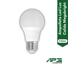 Ampolleta Led 9 Watts Luz Calida Megabright