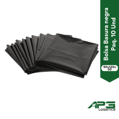 Bolsa Basura Negra 90x120x50 Mic Pqte 10Und