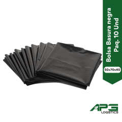 Bolsa Basura Negra 50x70x40 Mic Paq 10 Und