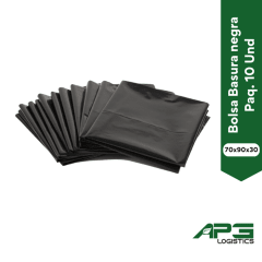 Bolsa Basura Negra 70x90x30 Mic. Pqte. 10 Und.