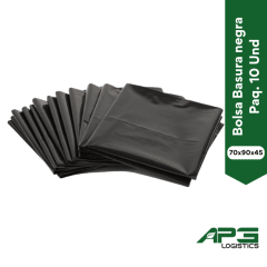 Bolsa Basura Negra 70x90x45 Paq. 10 Und.