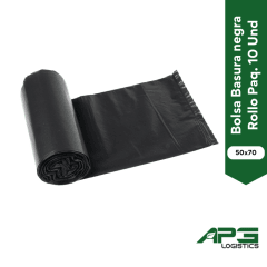 Bolsa Basura Negra 50x70 Rollo 10 Und