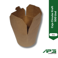 Caja Circular Kraft 32oz 500 Und