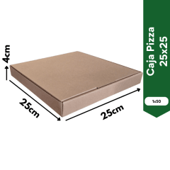 Caja Pizza chica 25x25 50und