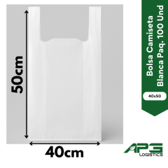 Bolsa Camiseta Blanca 40x50 Paq. 100 Und