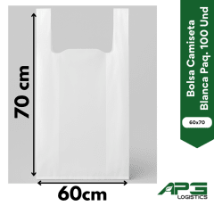 Bolsa Camiseta Blanca 60x70 Paq. 100 Und
