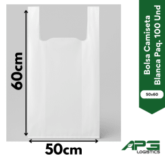 Bolsa Camiseta Blanca 50x60 Paq. 100 Und MP