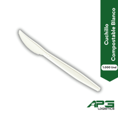 Cuchillo Compostable Blanco 1.000 Und