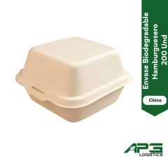 Envase Biodegradable Hamburguesero Chico 200Und