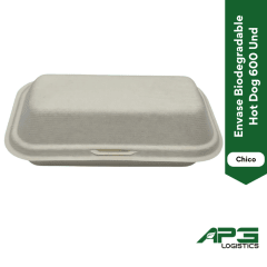 Envase Biodegradable Hot Dog Chico 600Und