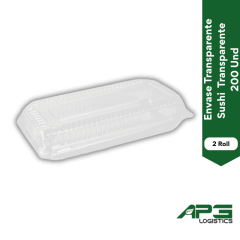 Envase Transparente Sushi 2 Roll Transparente 200 Und