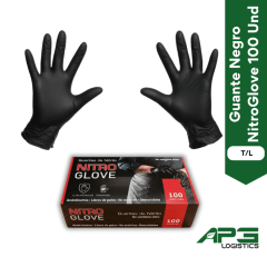 Guante Negro NitroGlove Talla L. 100 Und