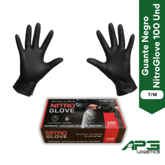 Guante Negro NitroGlove Talla M. 100 Und