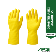 Guante Aseo Amarillo Talla L
