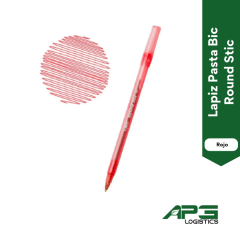 Lapiz Pasta Rojo Bic Round Stic
