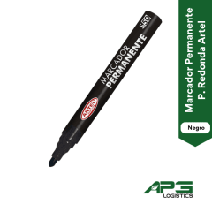 Marcador Permanente Negro P. Redonda Artel