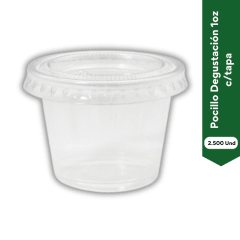 Pocillo Degustacion 1oz c/tapa 2.500 Und