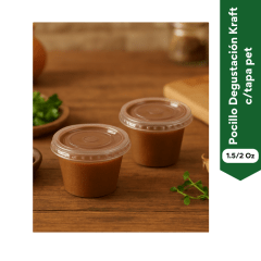 Pocillo Degustacion Bamboo C/Tapa Pet 1.5/2 oz