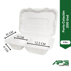 Porta Colacion 2Div. 22.9x15.5x4.5 200 Und.