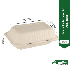 Porta Colacion S/Div. Bio 23x16x4.5 200 Und