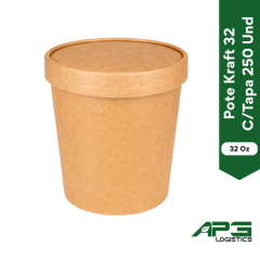 Pote Kraft 32 C/Tapa 32 Oz 250Und