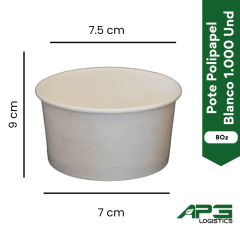 Pote Polipapel Blanco 8Oz 1.000 Und