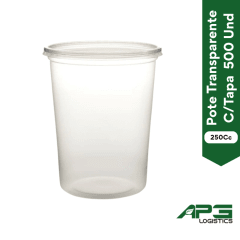 Pote Transparente C/Tapa 250Cc 500Und