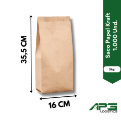 Saco Papel Kraft 3kg. 1.000 Und