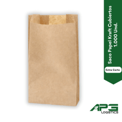Saco Papel Kraft Cubiertos Extra Corto 1.000 Und