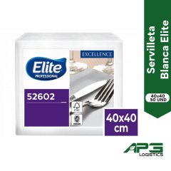 Servilleta Mantel Elite Blanca 40x40 100 Und