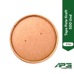 Tapa Pote Kraft 8/12oz 500Und