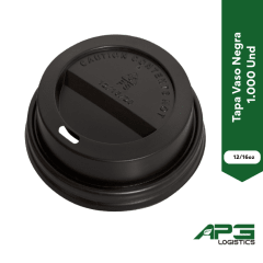 Tapa Vaso Negra 12/16oz 1.000 Und