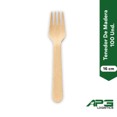 Tenedor De Madera 16 cm 100 Und