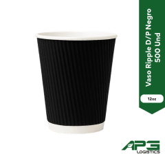 Vaso Ripple D/P Negro 12oz 500 Und