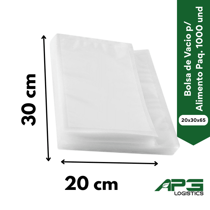Bolsa de Vacio p/ Alimentos 20x30x65 Mic. 1.000 Und1