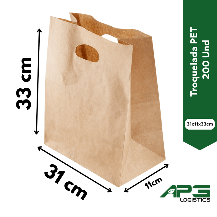 Bolsa Kraft C/Manilla 31x11x33 200 Und1
