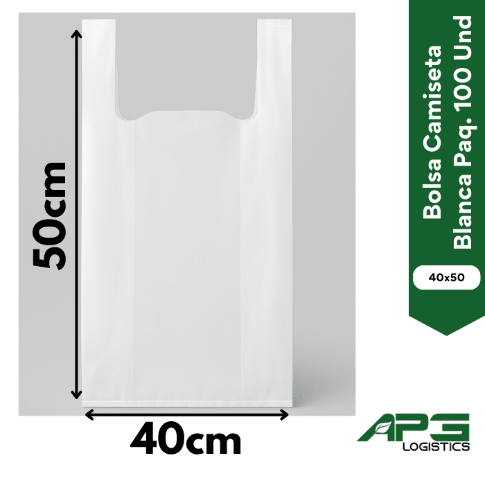 Bolsa Camiseta Blanca 40x50 Paq. 100 Und E1