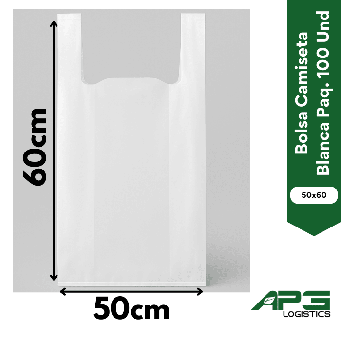 Bolsa Camiseta Blanca 50x60 Paq. 100 Und1