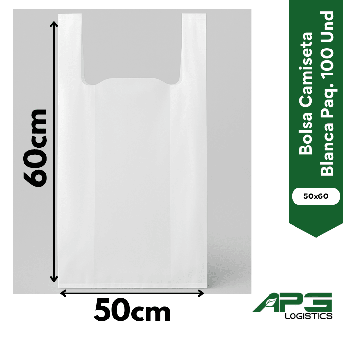 Bolsa Camiseta Blanca 50x60 Paq. 100 Und MP1
