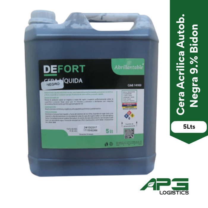 Cera Acrilica Autob. Negra 9.% Bidon 5Lts.1