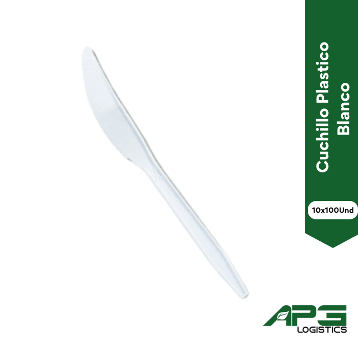 Cuchillo Plastico Blanco 10x100Und1