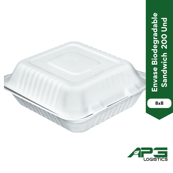 Envase Biodegradable Sandwich 8x8 200Und1
