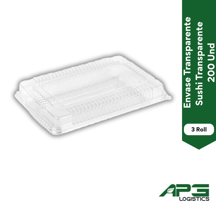 Envase Transparente Sushi 3 Roll Transparente 200 Und1